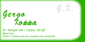 gergo koppa business card