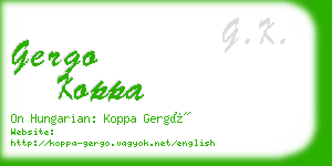 gergo koppa business card